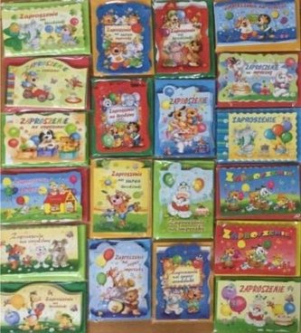 Zaproszenia dziecięce (opakowanie 10 sztuk) mix wz