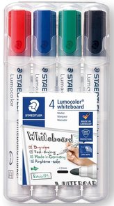 Popisovač na  bílou tabuli "Lumicolor 351", 4 barvy, kuželový hrot, 2mm, STAEDTLER
