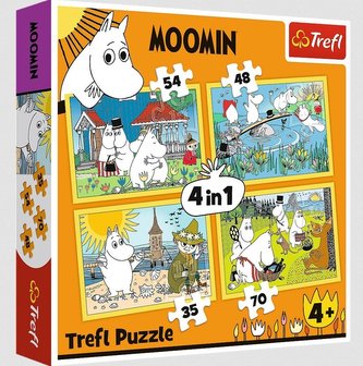 Puzzle 4w1 Wesoły dzień Muminków TREFL