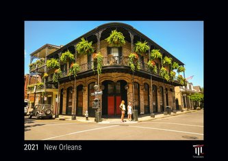 New Orleans 2021 - Black Edition - Timocrates wall calendar with US holidays / picture calendar / photo calendar - DIN A3 (42 x