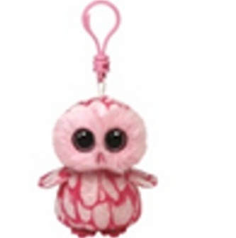 Plyš očka přívěšek růžová sova