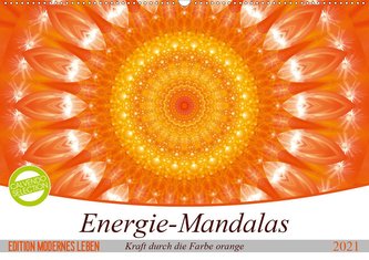 Energie - Mandalas in orange (Wandkalender 2021 DIN A2 quer)