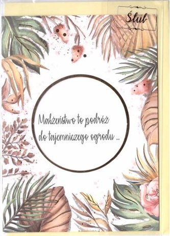 Karnet B6 Ślub cytat - Liście