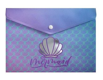 Teczka A5 holograficzna Mermaid z muszlą