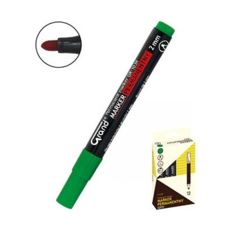Marker permanentny GR-103R zielony (12szt) GRAND