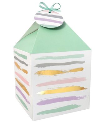 Pudełko na prezenty 11x11 pastelowo-złote 4szt