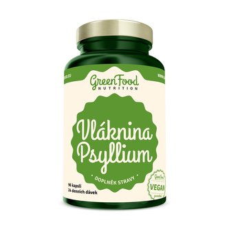 GreenFood nutrition - Vláknina psyllium 96 vegan kapslí