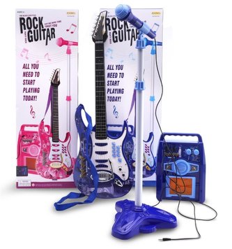 Gitara z mikrofonem i wzmacniaczem Gitara z mikrofonem i wzmacniaczem