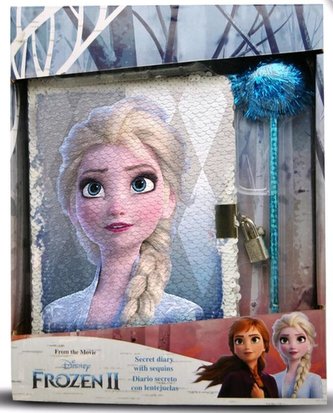 Cekinowy pamiętnik z długopisem Kraina Lodu 2