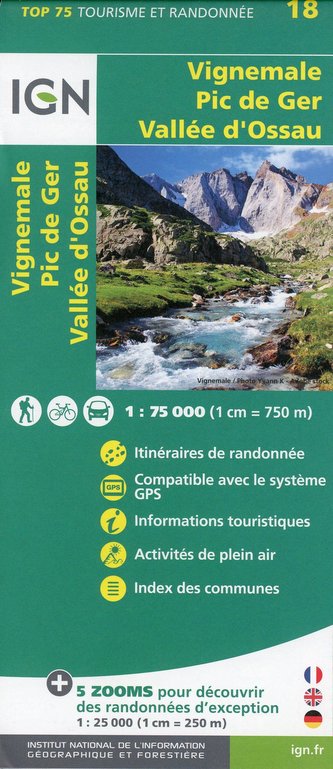 Vignemale - Pic de Ger - Vallée d'Ossau 1:75 000