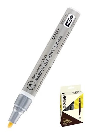 Marker olejowy GR-25 srebrny (12szt) GRAND