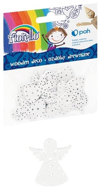 Ozdoby drewniane aniołek biały 15szt BN FIORELLO