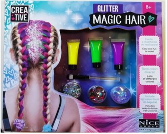 Zestaw do włosów z brokatem