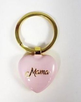 Brelok do kluczy - Mama (jasno różowe serce)