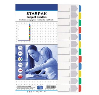 Przekładka A4 kartonowa 12 kolorów