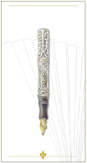 Karnet 12x23 G06 42A 009 + koperta Pióro srebrny