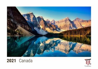 Canada 2021 - Timokrates desk calendar with US holidays / picture calendar / photo calendar - DIN A5 (21 x 15 cm)