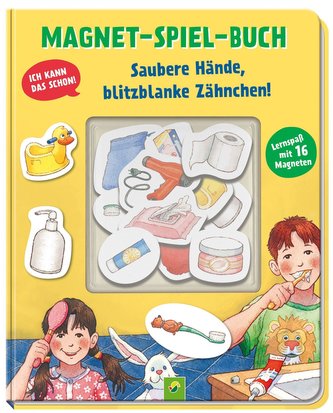 Magnet-Spiel-Buch Saubere Hände, blitzblanke Zähnchen!