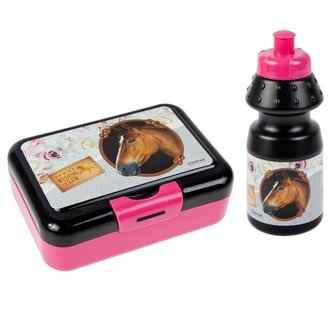 Bidon 350ml + pudełko śniadaniowe Horses Bidon 350ml + pudełko śniadaniowe Horses