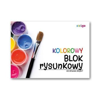 Blok rysunkowy kolorowy A3/20K (10szt) STRIGO