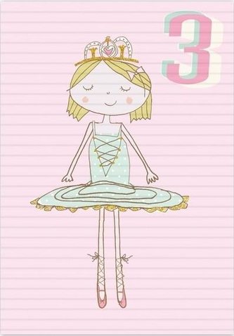 Karnet B6 z kopertą Urodziny 3 dziewczynka