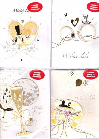 Karnet A5 grająco-świecący Ślubny 3D MIX AVANTII