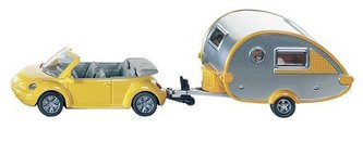 SIKU Blister - osobní automobil s obytným přívěsem