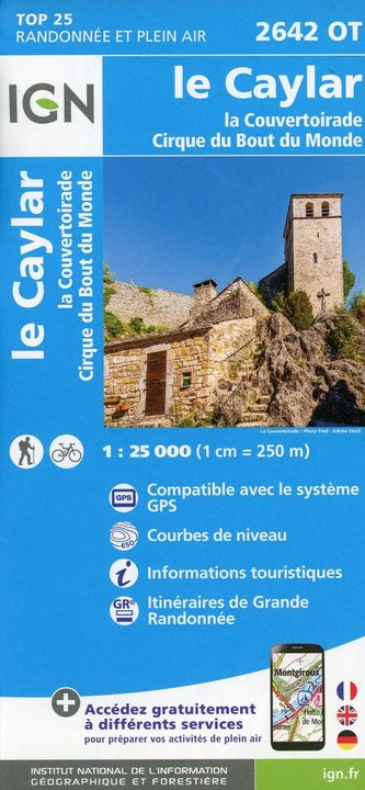 Le Caylar.la Couvertoirade.Cirque du Bout du Monde 1:25 000