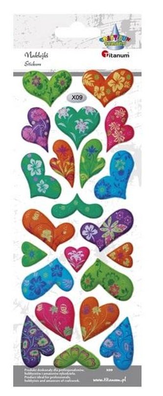 Naklejki wypukłe miękkie serca 22szt