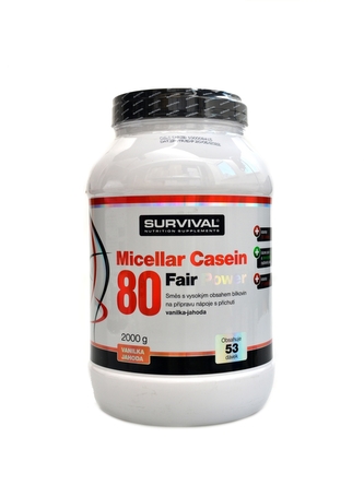 Survival - Micellar Casein 80 fair power 2000 g - ledová káva + smetana