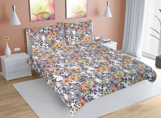 Povlečení krepové na dvoudeku - louka - 1x 220x200, 2ks 70x90 cm (220 cm šířka x 200 cm