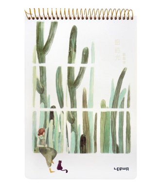 Kołoszkicownik B5/48K dziewczyna z kotem kaktusy