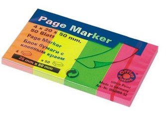 Zakładki indeksujące neonowe (4x50 fiszek)