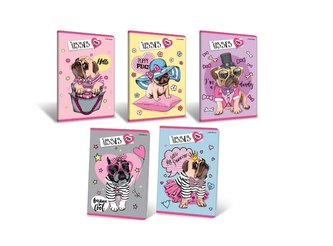 Zeszyt A5/16K linia podw.kol. Pug Life (20szt)