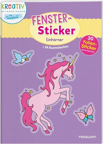 Fenster-Sticker. Einhörner. Mit 30 Folienstickern