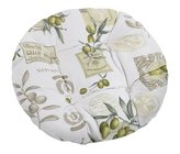 Sedák EMA kulatý prošívaný - olivy - průměr 40 cm