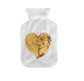 Ogrzewacz do rąk w pokrowcu z cekinowym sercem