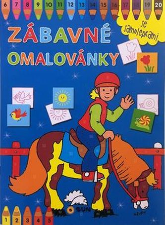 Zábavné omalovánky se samolepkami modré