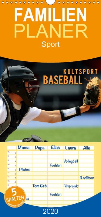 Kultsport Baseball - Familienplaner hoch (Wandkalender 2020 , 21 cm x 45 cm, hoch)