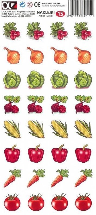 Naklejki Alfika i Zetki 15 Warzywa