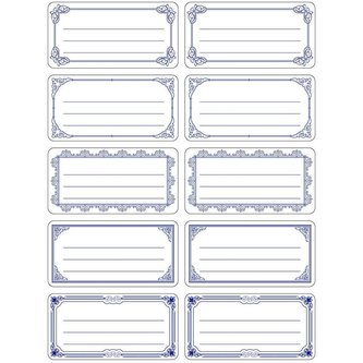 Naklejki etykiety biało niebieskie 240szt