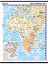 Afrika - školní nástěnná obecně zeměpisná mapa , 1:10 mil./96x136 cm