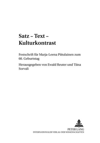 Satz - Text - Kulturkontrast