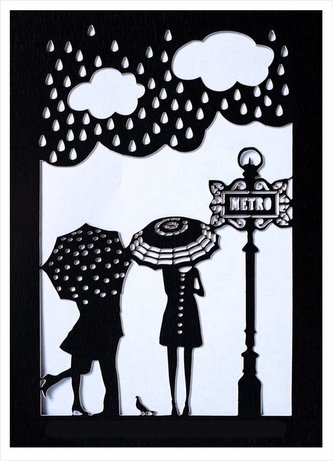 Karnet HDH15 wycinany + koperta Ulewa