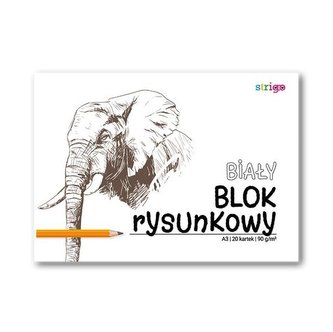 Blok rysunkowy biały A3/20K (10szt) STRIGO