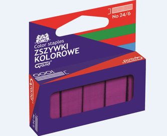 Zszywki kolorowe 24/6 czerwone GRAND