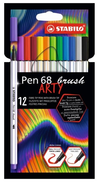 Fixy "Pen 68", 12 barev, 1 mm, STABILO