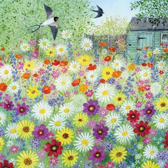 Karnet kwadrat z kopertą Flower Garden