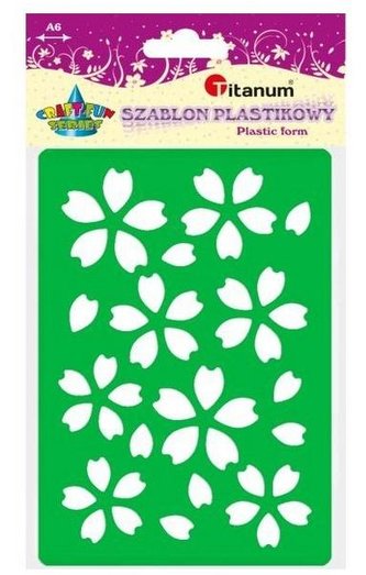 Szablon plastikowy A6 kwiaty zielony, fioletowy