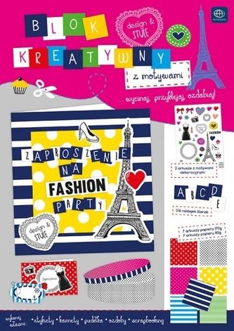 Blok kreatywny A4 z naklejkami Stripes&Dots;